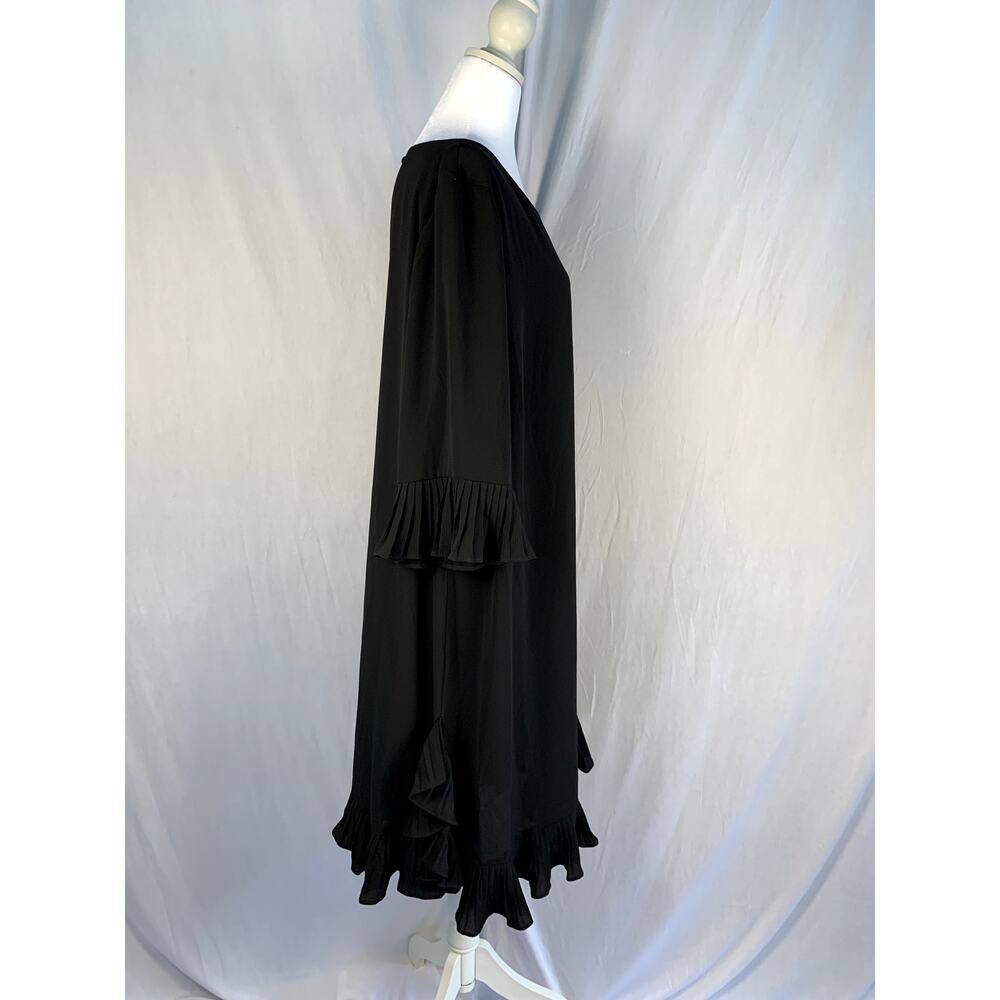 MSK Plus Size Pleated Ruffle Dress Black Size 18W NWT - Picture 3 of 6